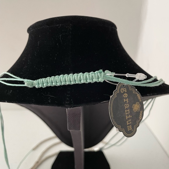 Geranium 3-Tier Silver Bead & Mint Green Necklace - Picture 3 of 4